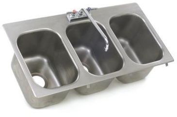 Image of Eagle MHC Sink Self Rim 3 Bowl 12x14x9.5 SR12-14-9.5-3, Unit EA