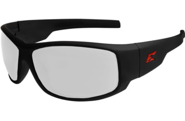 Image of Edge Eyewear Caraz Torque Safety Glasses - Matte Black Frame with Red E Logo / Clear Lenses, One Size, HZ131