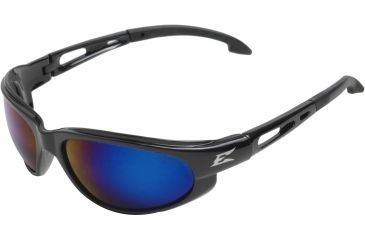 Image of Edge Eyewear Dakura Safety Glasses Black Frame Blue Mirror Lens Sw118