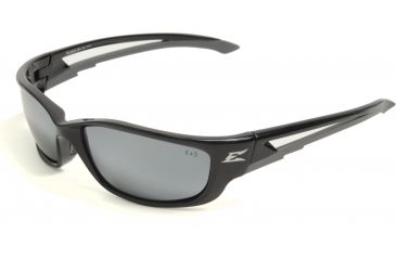 Image of Edge Eyewear Kazbek XL Safety Glasses - Black Frame, Silver Mirror Lens SK-XL117