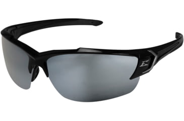 Image of Edge Eyewear Khor G2 Safety Glasses - Black Frame / Silver Mirror Lenses, One Size, SDK117-G2