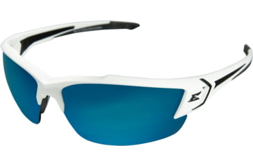 Image of Edge Eyewear Khor G2 Safety Glasses - White Frame / Blue Mirror Lenses, One Size, SDK148-G2