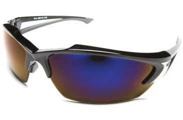 Image of Edge Eyewear Khor Safety Glasses - Black Frame, Blue Mirror Lens SDK118