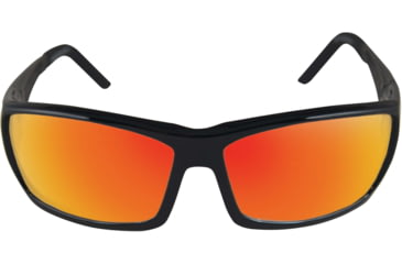 Image of Edge Eyewear Mazeno Slim Fit Safety Glasses, Black Frame / Aqua Precision Red Mirror Lenses, One Size, PMAP119