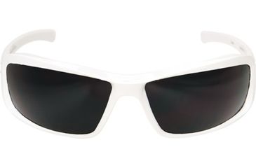 Image of Edge Safety Brazeau Torque with Blue E Logo, Polarized Smoke Lens, White Frame, TXB246-E4