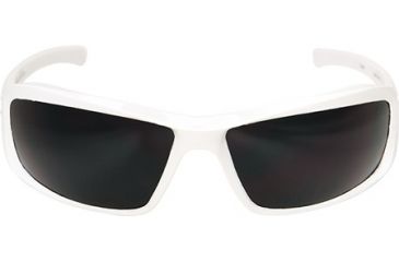 Image of Edge Safety Brazeau Torque with Red E Logo, Polarized Smoke Lens, White Frame, TXB246-E5