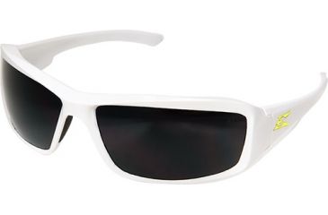 Image of Edge Safety Brazeau Torque with Yellow E Logo, Smoke Lens, White Frame, XB146-E1