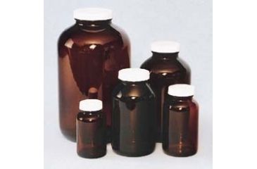 Image of Ep Scientific Wide Mouth Packers, Case of 1, Amber Glass, With Caps, Ep Scientific Products Level 1, Procedure A, 122-16A