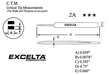 Image of Excelta Tweezers Rnd Tprd Stl 120.7MM 2A