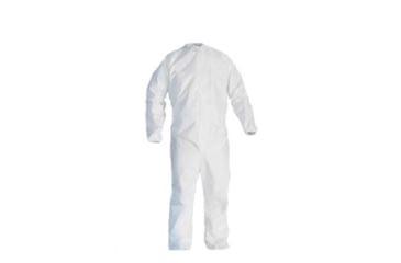Image of HPK Industries Alliance Coverall Serged Seam Elastic Wrist &amp; Ankle Zipper Front, White, Medium, Case of 25, 356 M