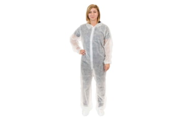 Image of International Enviroguard 2012 Polypropylene Coverall w/Elastic Wrist and Open Ankle, White, Extra Large, Case of 25, 2012XL