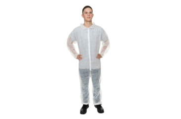 Image of International Enviroguard 2012 Polypropylene Coverall w/Elastic Wrist and Open Ankle, White, Extra Large, Case of 25, 2012XL