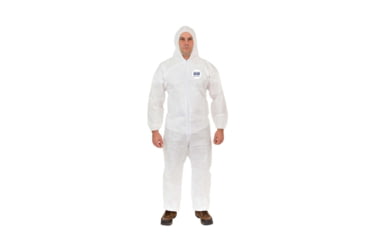 Image of International Enviroguard Body Filter 95+ 4028 Coverall w/Hood, Elastic Wrist & Ankle, White, 2XL, Case of 25, 4028XXL