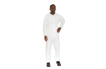 Image of International Enviroguard MicroGuard CE Coverall, Tunnelized Elastic Wrist &amp; Ankle, White, L, Case of 25, CE8013CI-L