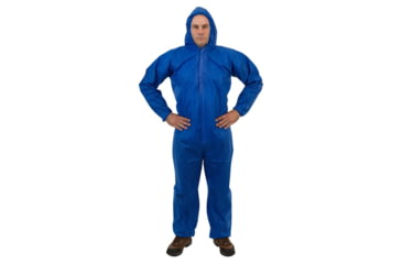 Image of International Enviroguard SmallS 2225 Coverall w/Attached Hood, Elastic Wrist and Ankle, Blue, 3XL, 25EA/CS 2225BXXXL