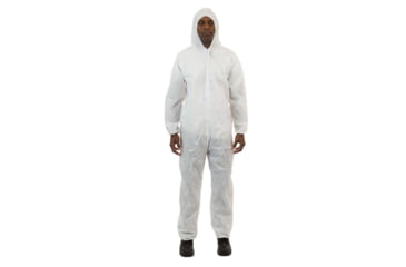 Image of International Enviroguard SmallS 2225 Coverall w/Attached Hood, Elastic Wrist and Ankle, White, Large, 25EA 2225L