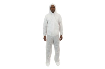 Image of International Enviroguard SmallS 2229 Coverall w/Attached Hood and Boot, White, Large, 25EA 2229L