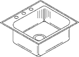 Image of Just Manufacturing Sink W/ Faucet Ledge Snglebowl SLXD2222A-GR