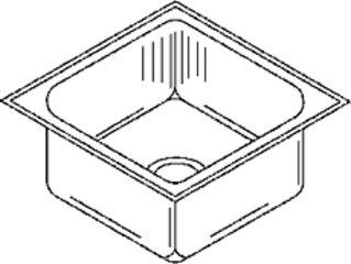 Image of Just Manufacturing Sink W/O Ledge SS. Single Bowl S-1931-A-GR