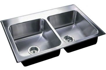 Image of Just Manufacturing Ss Dbl Sink W/ Ledge 21X33 DL2133AGR
