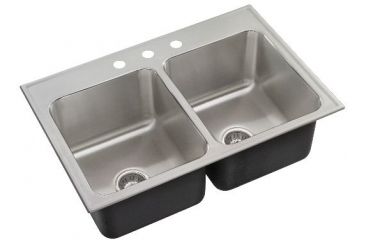 Image of Just Manufacturing Ss Dbl Sink W/ Ledge 22X33 DLX2233AGR