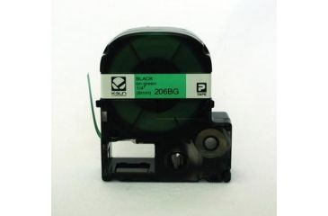 Image of K-Sun Label 1/4 Black On Green Tape 206BG