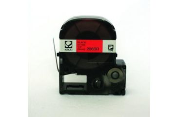 Image of K-Sun Label 1/4 Black On Red Tape 206BR