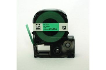 Image of K-Sun Label 12MM Black On Green Tape 212BG