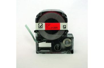 Image of K-Sun Label 12MM Black On Red Tape 212BR