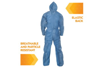Image of Kimberly Clark KleenGuard A20 Coveralls, Zipper Front w/Wrists, Ankles and Hood, Denim Blue, Extra Large, Case of 24, 58514