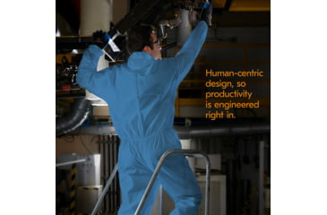 Image of Kimberly Clark KleenGuard A20 Coveralls, Zipper Front w/Wrists, Ankles and Hood, Denim Blue, Extra Large, Case of 24, 58514