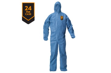 Image of Kimberly Clark KleenGuard A20 Coveralls, Zipper Front w/Wrists, Ankles and Hood, Denim Blue, Extra Large, Case of 24, 58514