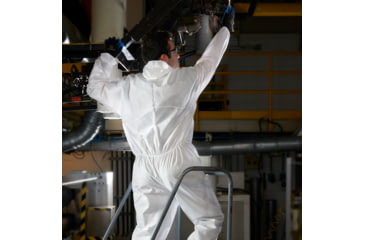 Image of Kimberly Clark KleenGuard A20 Coveralls, Zipper Front w/Wrists, Ankles and Hood, White, Medium, Case of 24, 49112