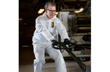 Image of Kimberly Clark KleenGuard A20 Coveralls, Zipper Front w/Wrists, Ankles and Hood, White, Medium, Case of 24, 49112