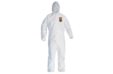 Image of Kimberly Clark KleenGuard A20 Coveralls, Zipper Front w/Wrists, Ankles and Hood, White, Medium, Case of 24, 49112