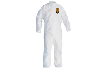 Image of Kimberly Clark KleenGuard A30 Coveralls, Zipper Front w 1in Flap, Extra White, 4XL, Case of 21, 46007-75