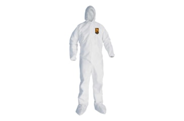 Image of Kimberly Clark Kleenguard A30 Protective Coverall w/Hood and Boots, Extra White, 4XL, Case of 21, 46127-75