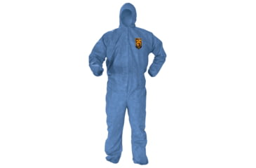 Image of Kimberly Clark KleenGuard A60 Coveralls, Front Zipper, w/Wrists, Ankles and Hood, Blue, Large, Case of 24, 45023-75