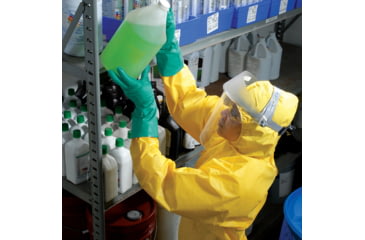 Image of Kimberly Clark KleenGuard A70 Coveralls w/Ankles, Hood and Boot, Yellow, Extra Large, Case of 12, 00684