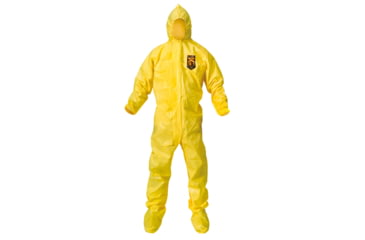 Image of Kimberly Clark KleenGuard A70 Coveralls w/Ankles, Hood and Boot, Yellow, Extra Large, Case of 12, 00684