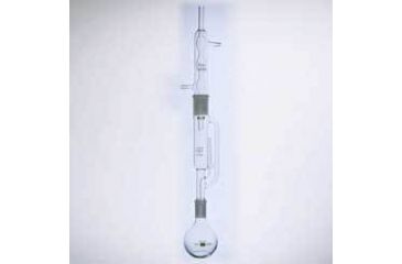 Image of Kimble/Kontes KIMAX Extraction Apparatus with Allihn Condenser, Flask, and Soxhlet Extraction Tube, [ST] Joints, Kimble Chase 24005 50 Allihn Condensers With Flask And Soxhlet Extraction Tube