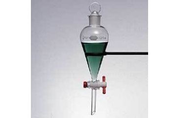 Image of Kimble/Kontes KIMAX Separatory Funnels, Squibb, Pear-Shaped, Kimble Chase 29048 1000 With [ST] Ground Glass Stopper And [ST] Ground Glass Stopcock
