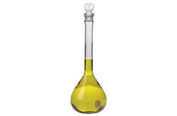 Image of Kimble/Kontes KIMAX Volumetric Flask with [ST] Glass Stopper, Class A, to Contain and Deliver, Kimble Chase 28026 100