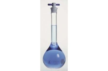 Image of Kimble/Kontes KIMAX Volumetric Flasks with Color-Coded PTFE [ST] Stopper, Class A, Kimble Chase 28014F 25
