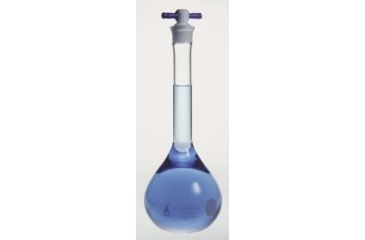 Image of Kimble/Kontes KIMAX Volumetric Flasks with Color-Coded PTFE [ST] Stopper, Class A, Kimble Chase 28014F 200