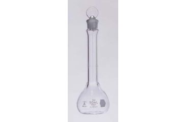 Image of Kimble/Kontes KIMAX Volumetric Flasks with [ST] Glass Stopper, Class A, Kimble Chase 28014 1