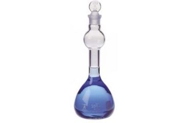 Image of Kimble/Kontes KIMAX Volumetric Flasks with [ST] Glass Stopper, Mixing Bulb Style, Class A, Kimble Chase 28019 1000