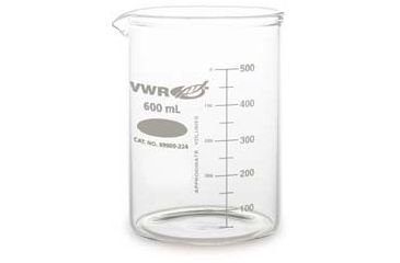 Image of Kimble/Kontes Heavy-Duty Low-Form Beakers with Double-Capacity Scale, Borosilicate Glass VW14005 600