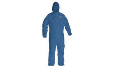 Image of Kleenguard A60 Bloodborne Pathogen &amp; Chemical Splash Protection Coverall, Blue, Medium 45022