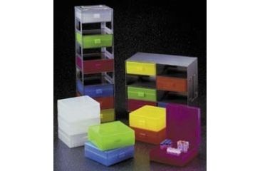 Image of VWR Microtube Storage Boxes and Freezer Racks, 100-Place R8300-P-VWR Storage Boxes Pink